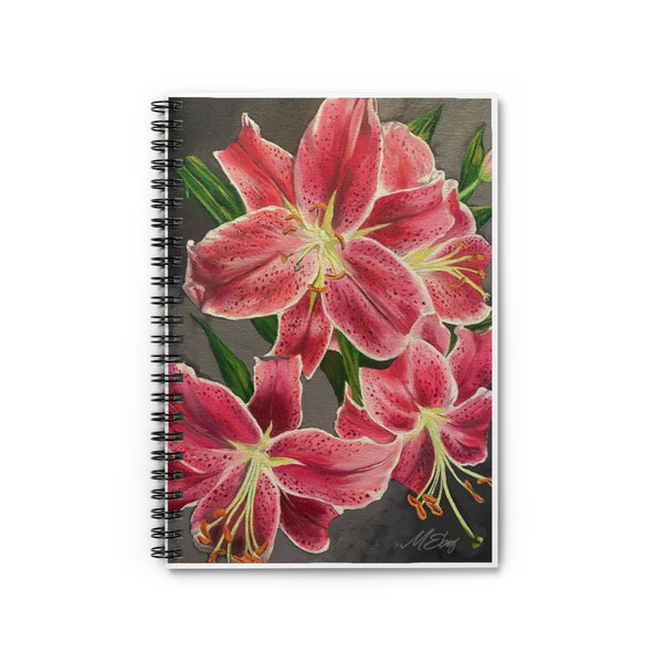 Pink Stargazer Lilies - Spiral Notebook or Journal